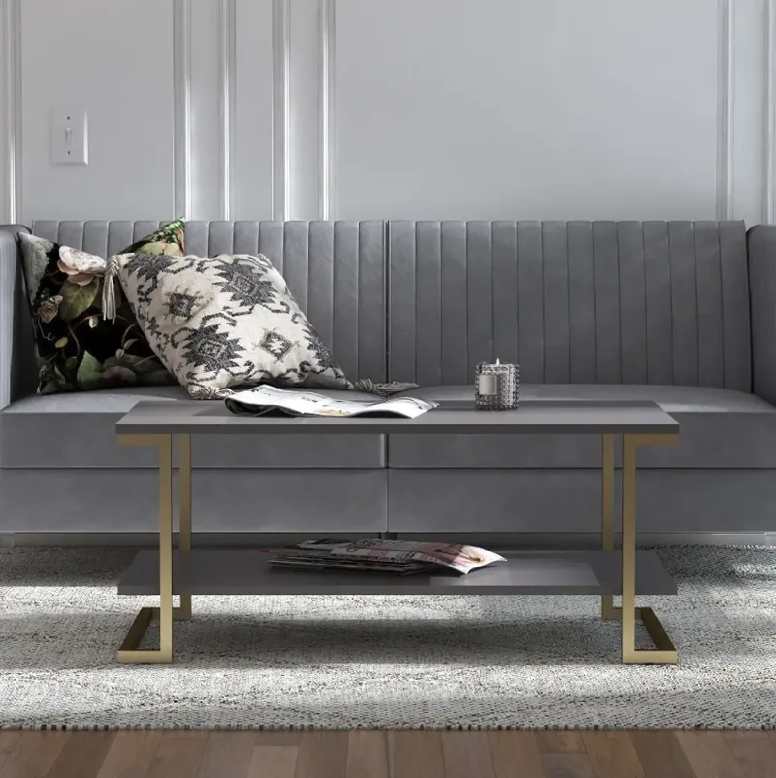 Camila Graphite Gray Coffee Table