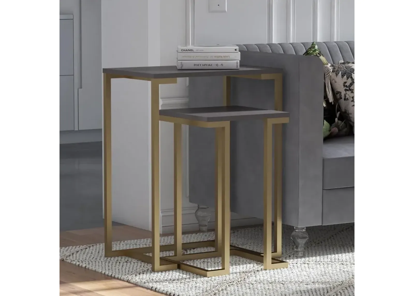 Camila Graphite Gray Nesting Tables