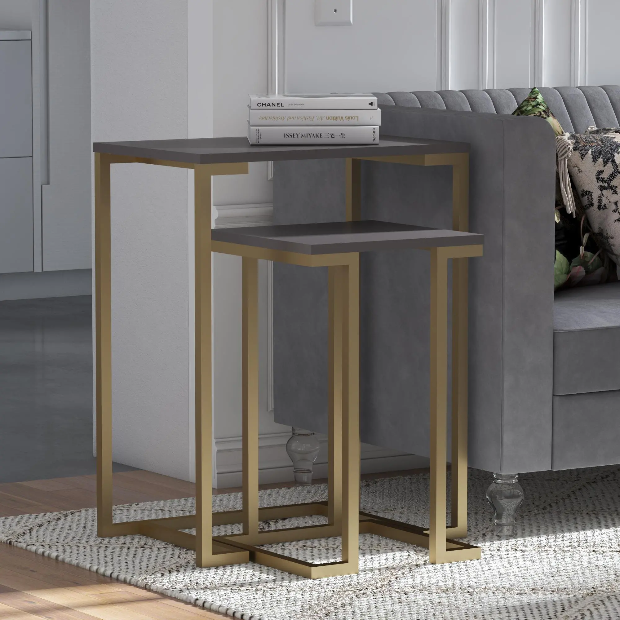 Camila Graphite Gray Nesting Tables