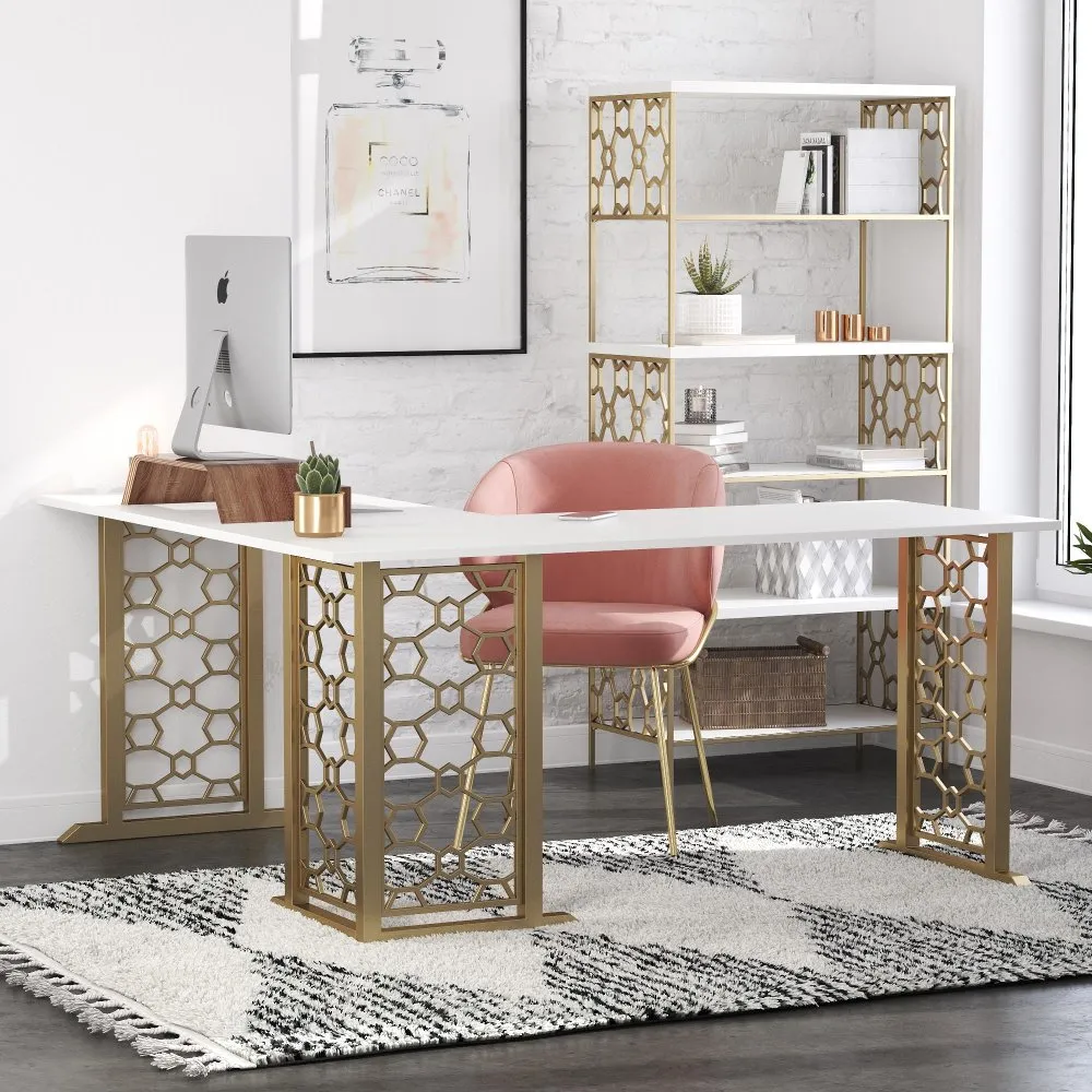 Ella White L Shaped Desk