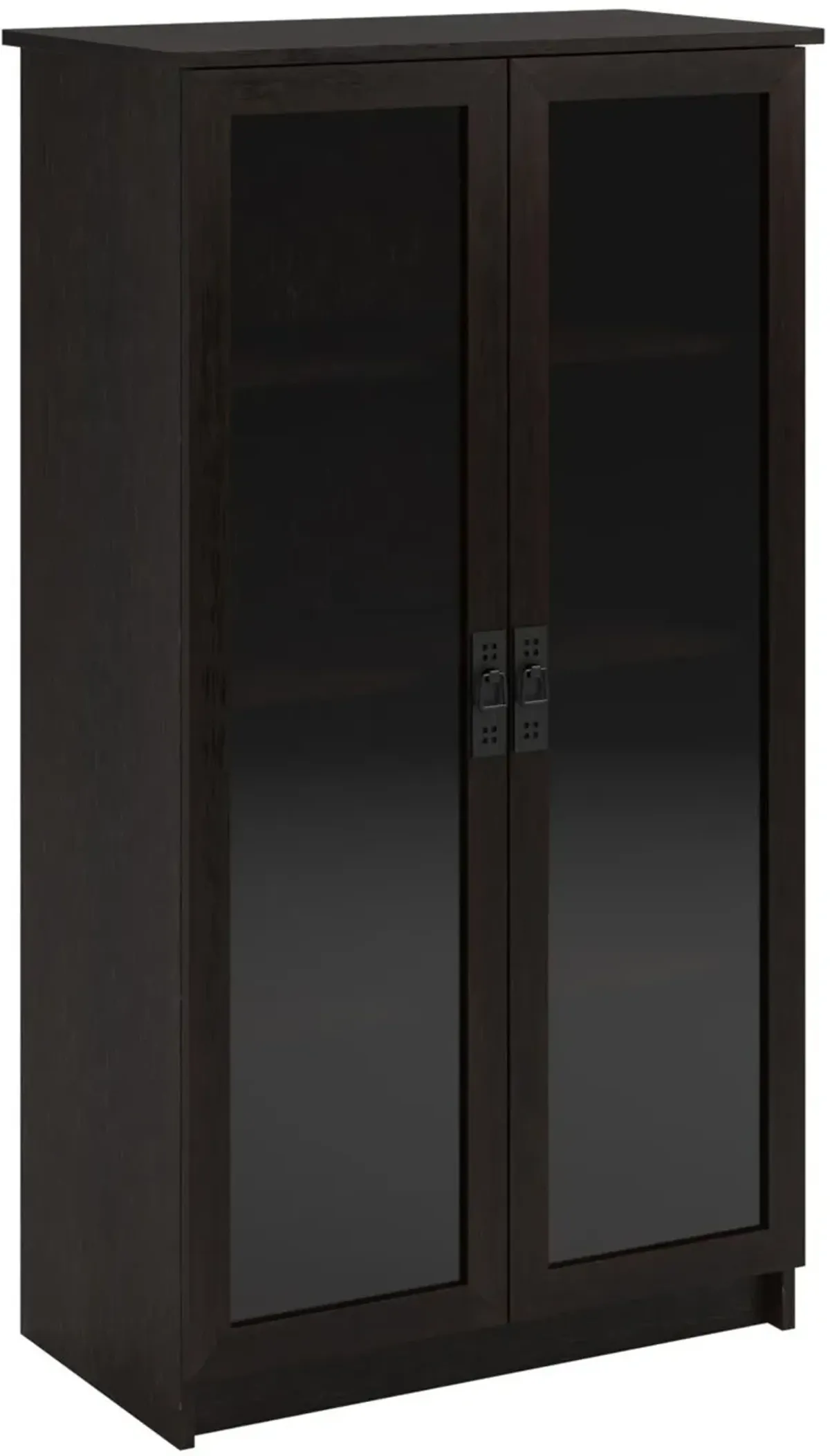 Quinton Point Espresso Bookcase with Glass Doors