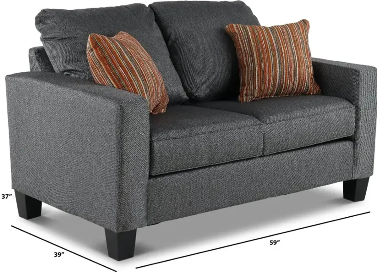 Paisely Slate Gray Loveseat