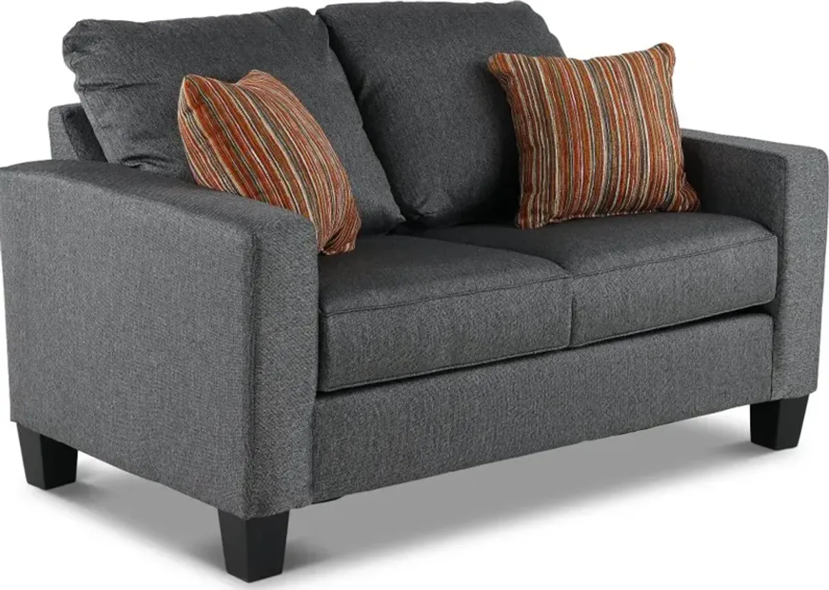 Paisely Slate Gray Loveseat