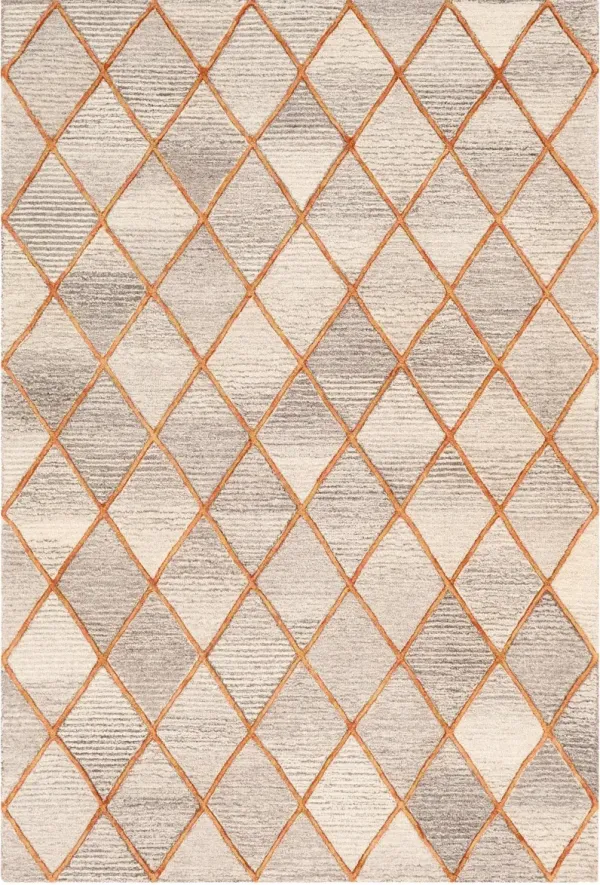 Eaton 5 x 8 Orange Diamond Area Rug