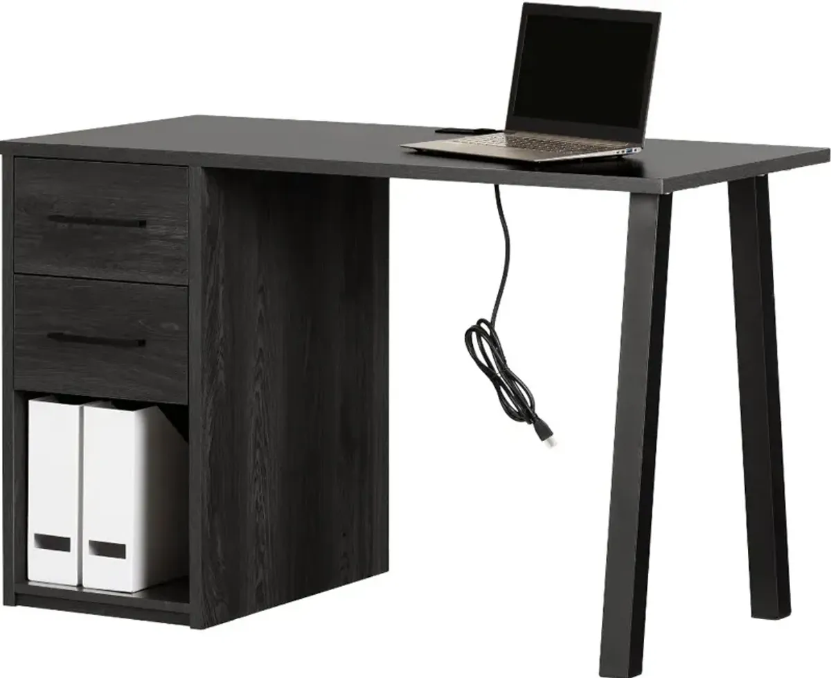 Zolten Gray Oak Writing Desk - South Shore