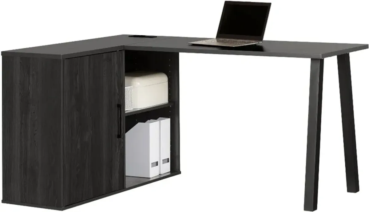 Zolten Gray Oak L-Shaped Desk - South Shore