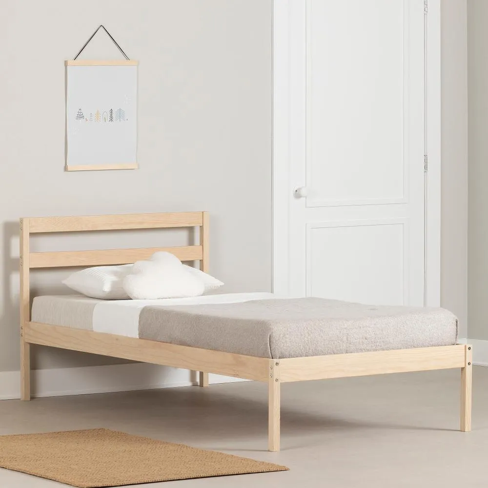 Sweedi Natural Twin Wooden Bed - South Shore