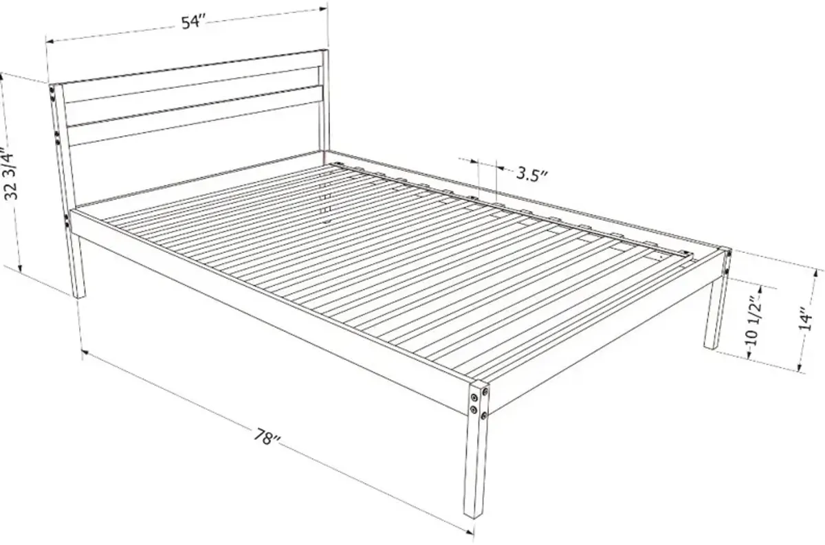 Sweedi Natural Full Wooden Bed - South Shore