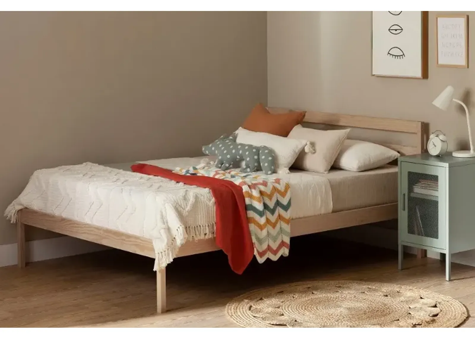 Sweedi Natural Full Wooden Bed - South Shore