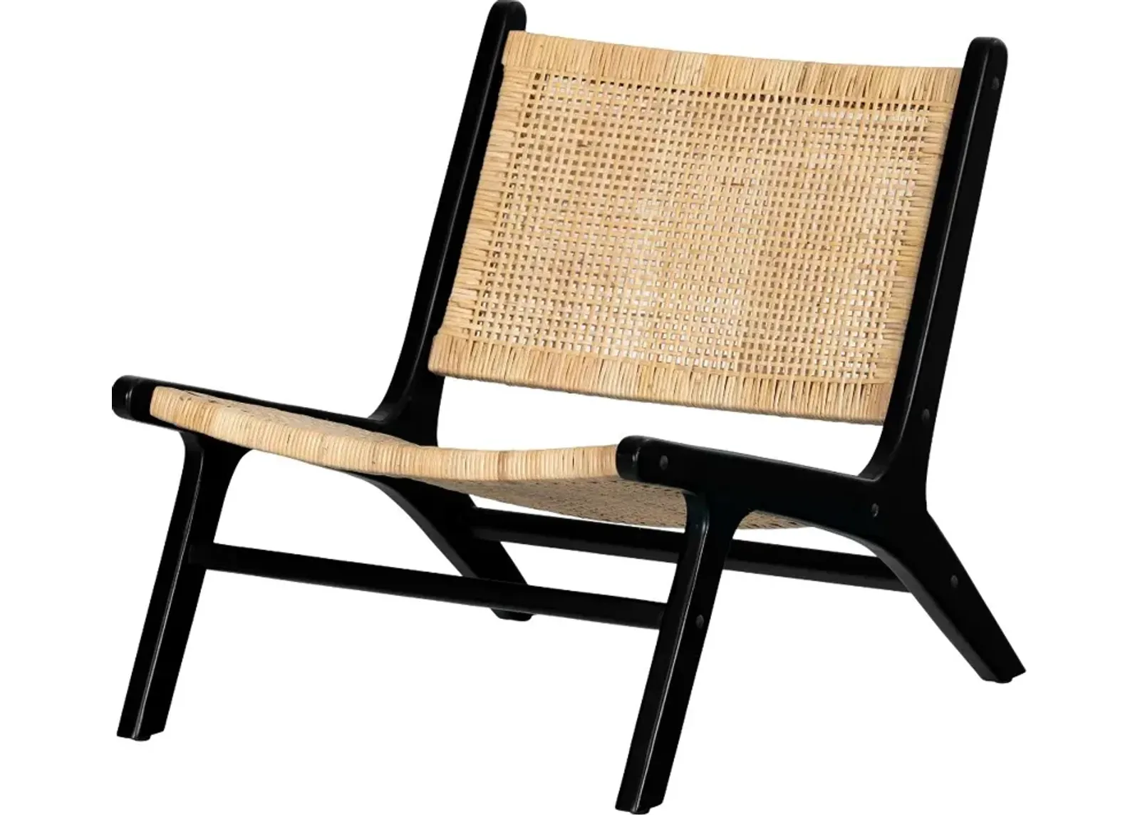 Balka Natural and Black Rattan Lounge Chair - South Shore