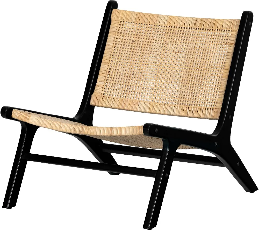 Balka Natural and Black Rattan Lounge Chair - South Shore