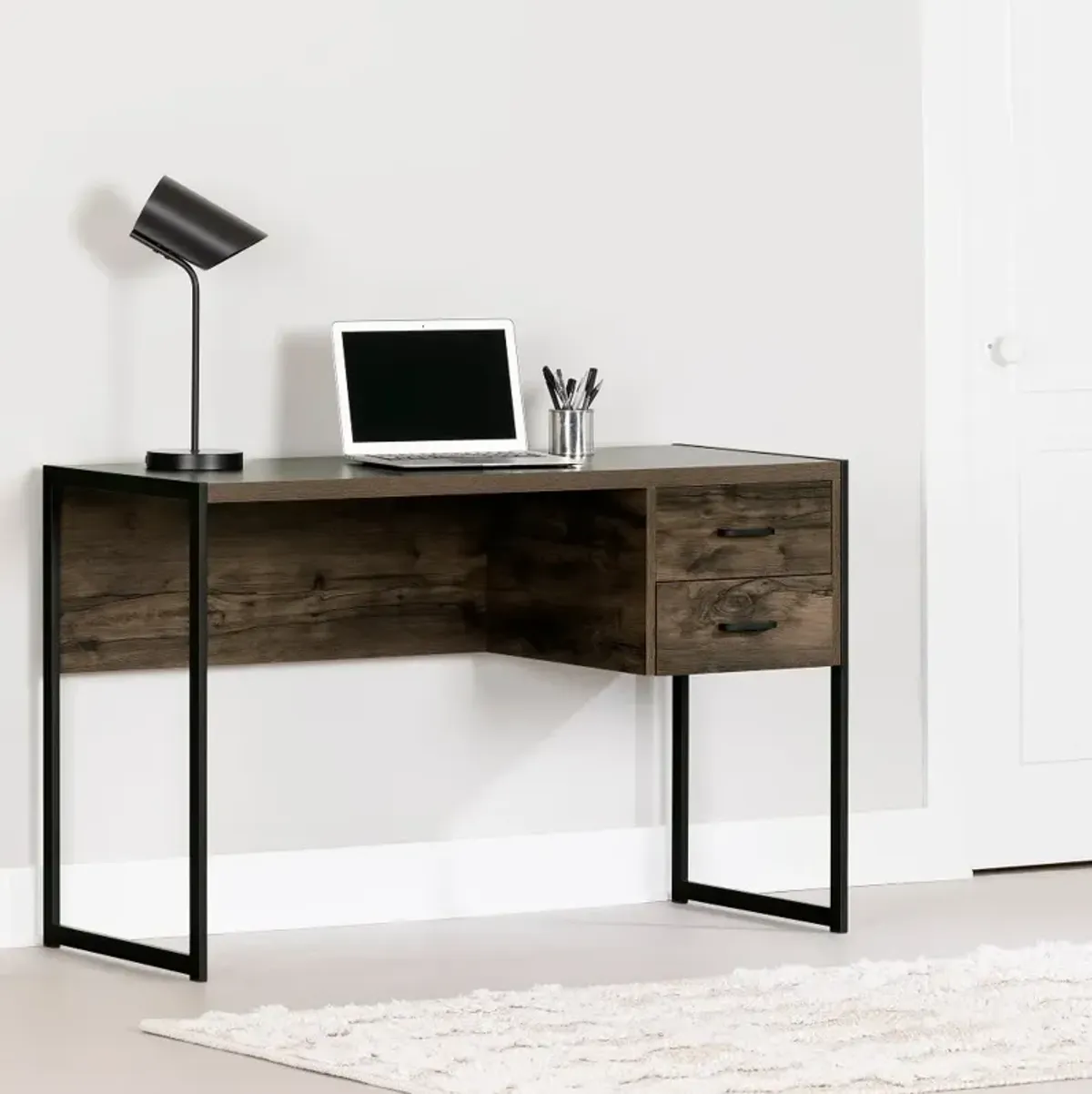 Mezzy Dark Brown Computer Desk - South Shore