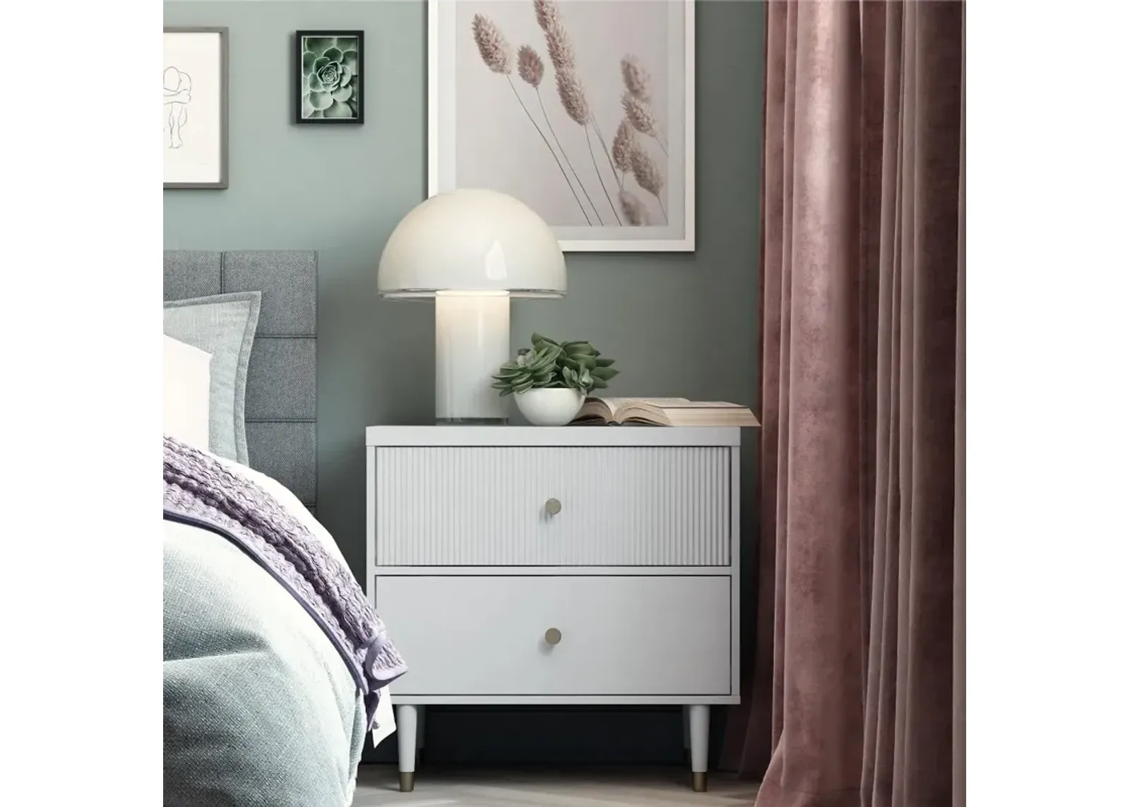 Elizabeth Dove Gray Nightstand