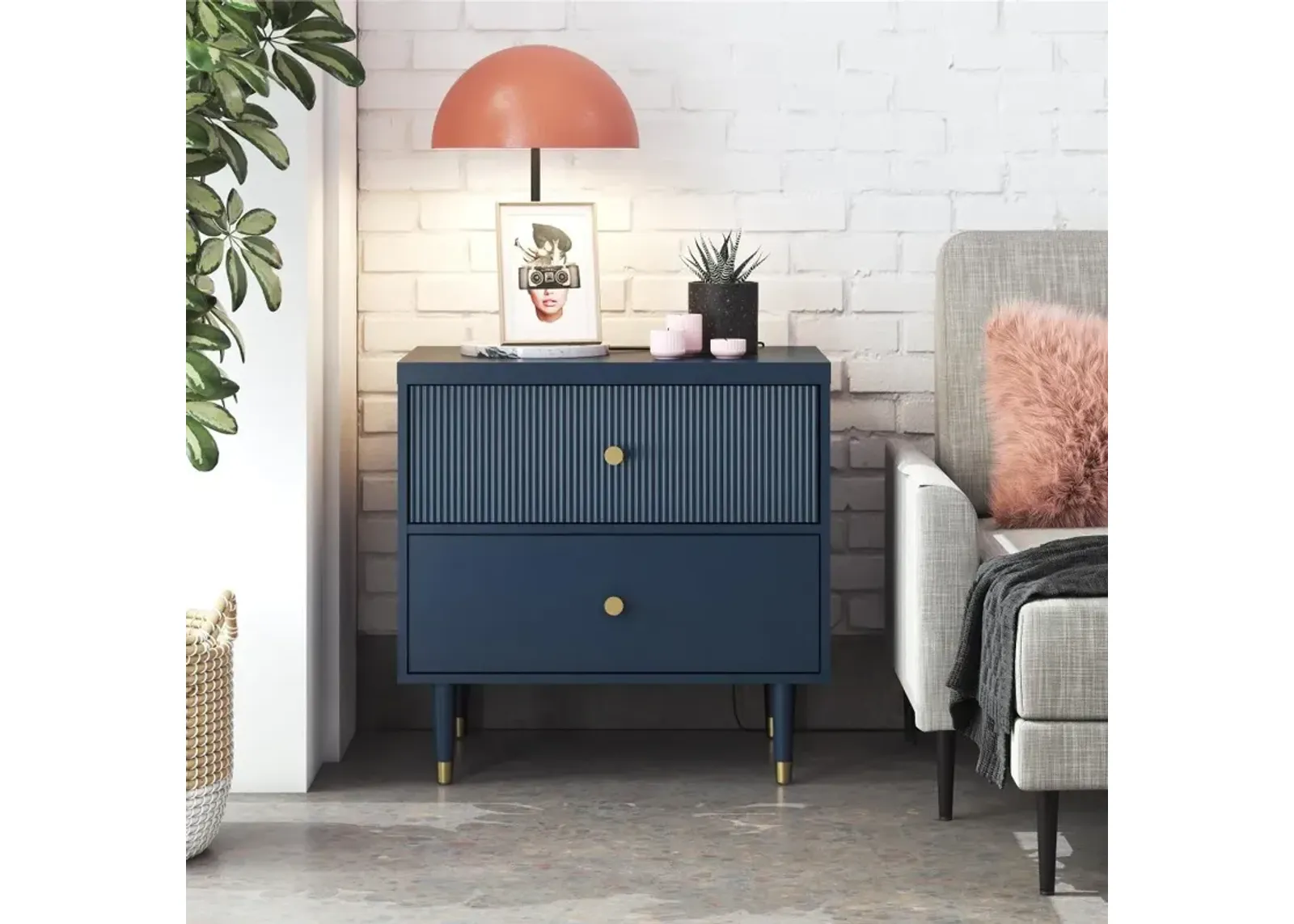 Elizabeth Navy Blue Nightstand