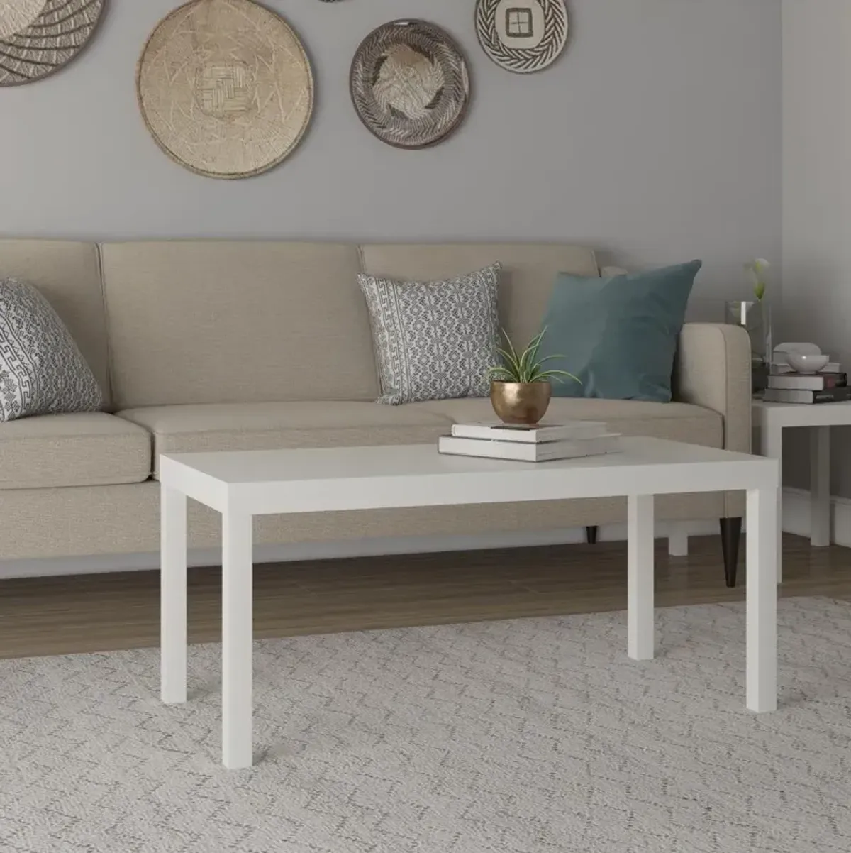 Parsons White Coffee Table