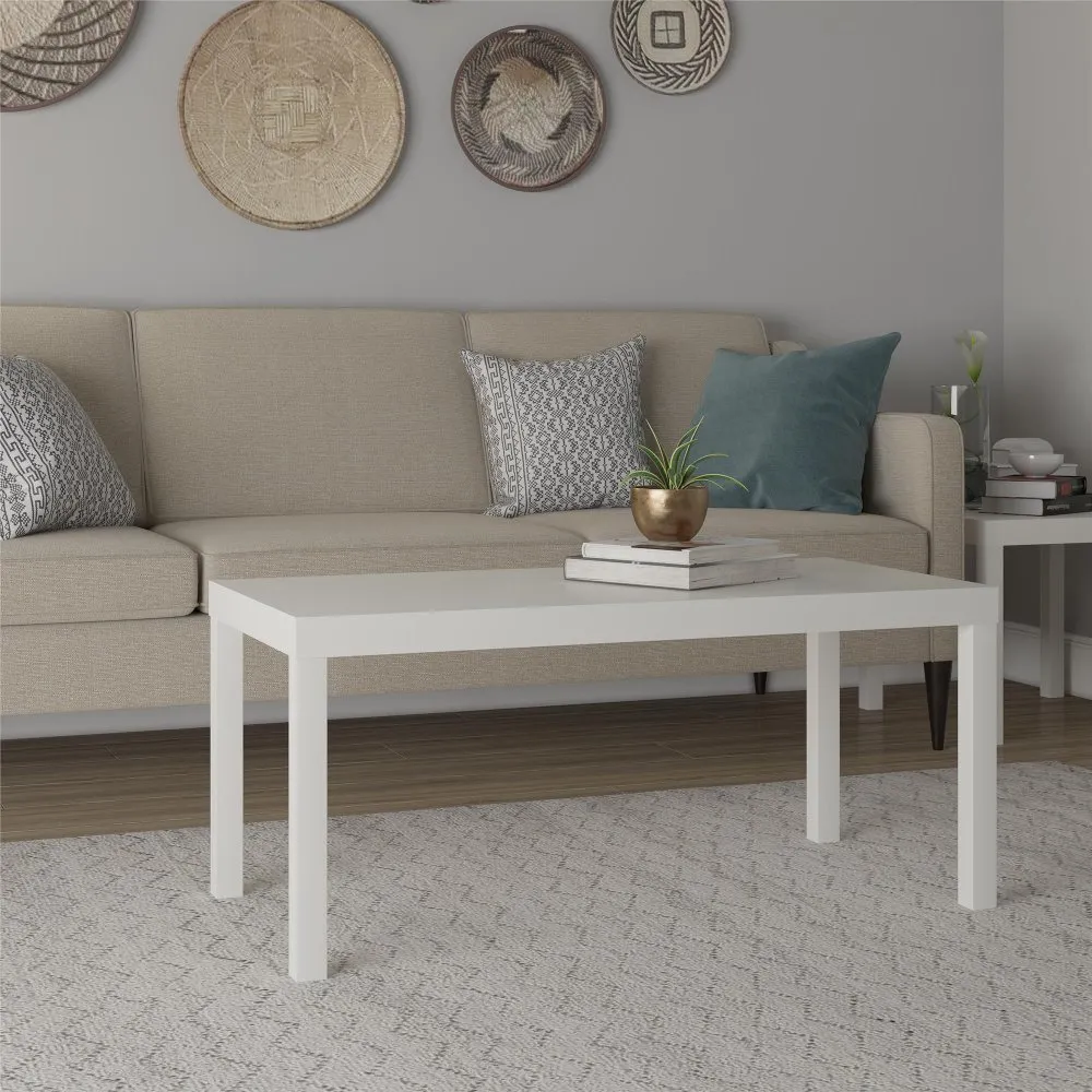 Parsons White Coffee Table