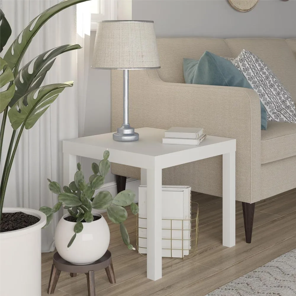 Parsons White End Table