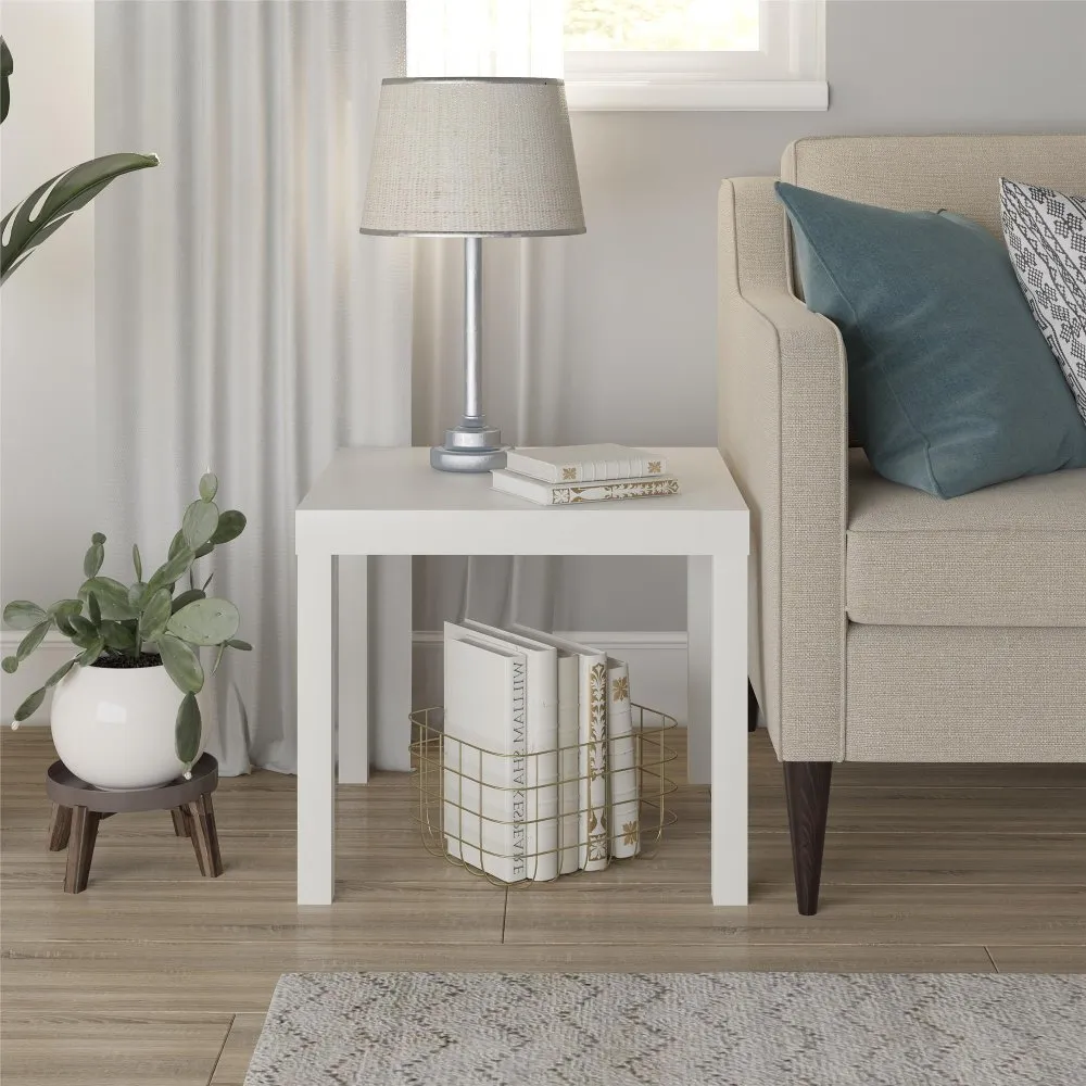 Parsons White End Table