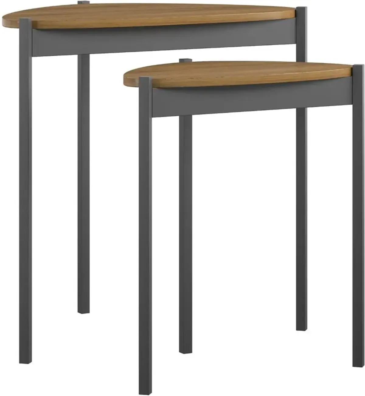 Tallulah Walnut and Gunmetal Gray Nesting Tables