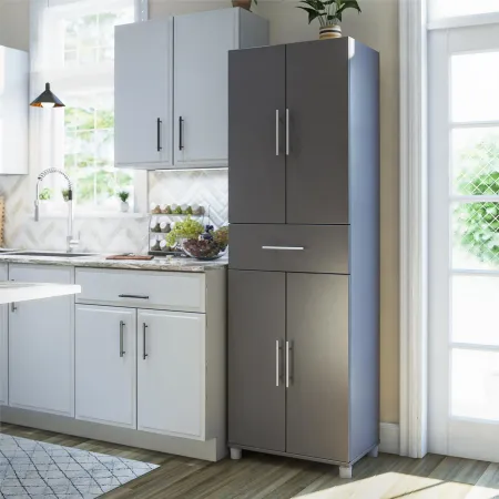 Camberly Graphite Gray 4 Door Storage Cabinet