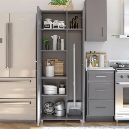Camberly Graphite Gray Tall Asymmetrical Cabinet