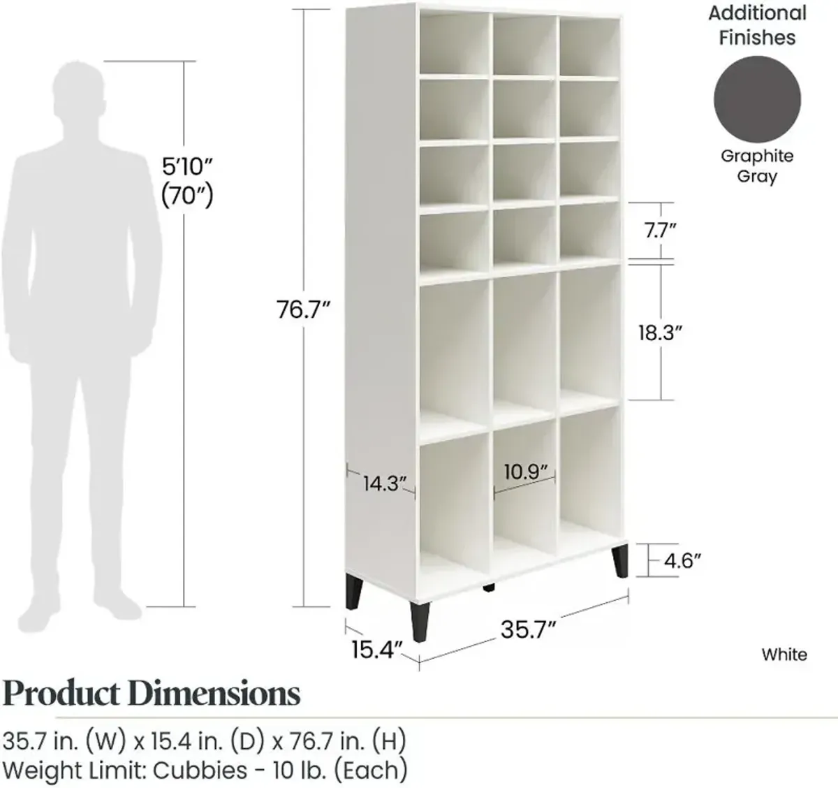 Flex White Athletic Shoe Storage Cabinet