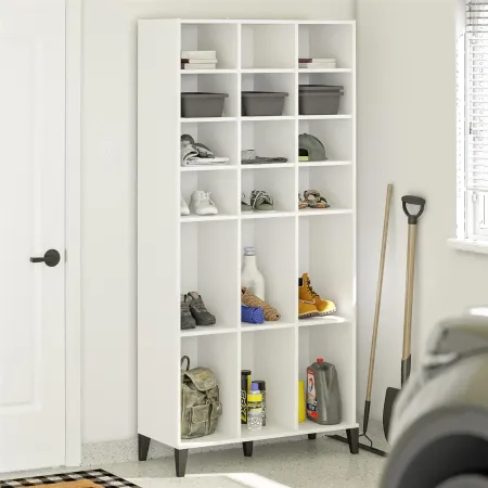 Flex White Athletic Shoe Storage Cabinet