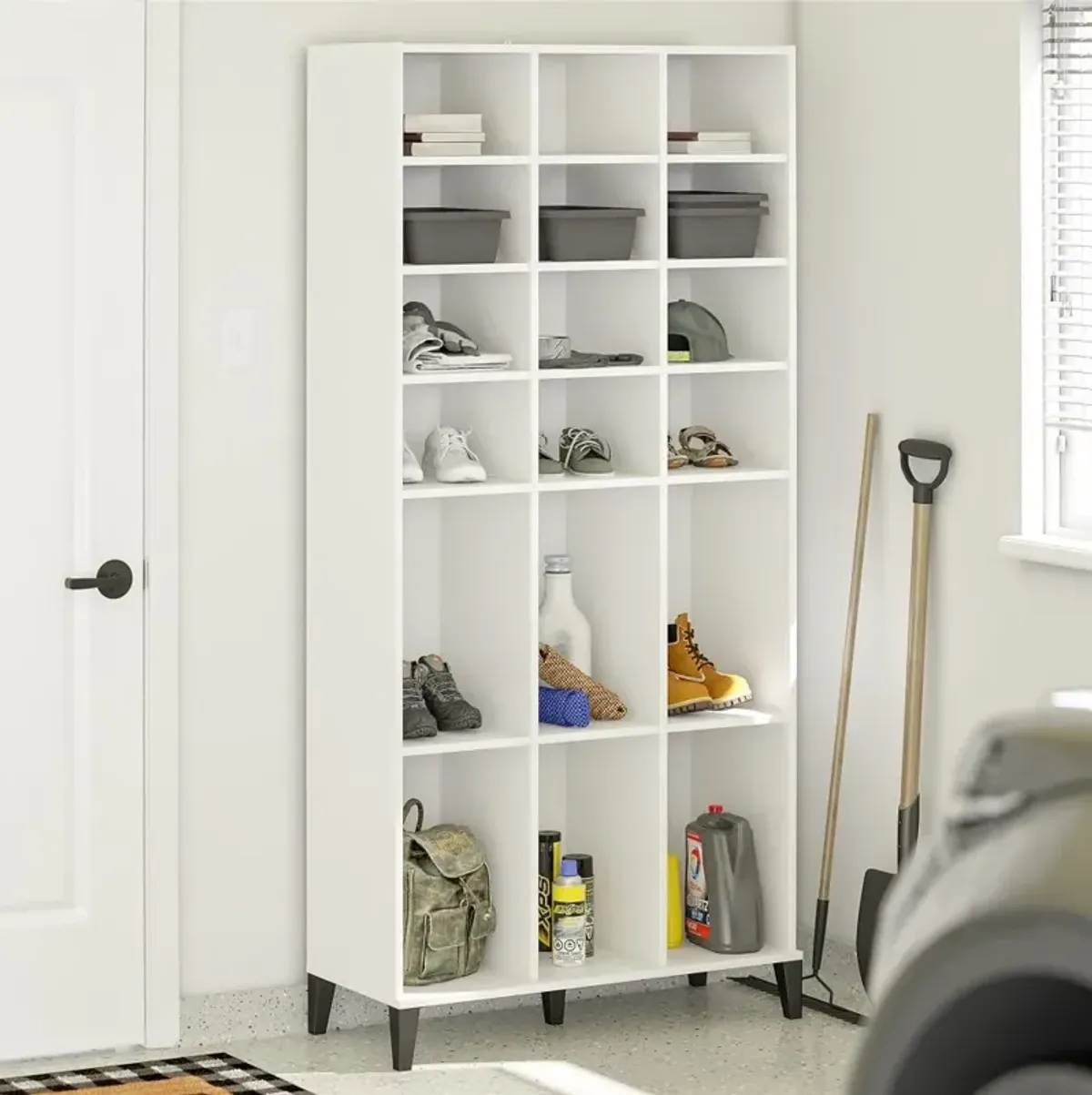 Flex White Athletic Shoe Storage Cabinet