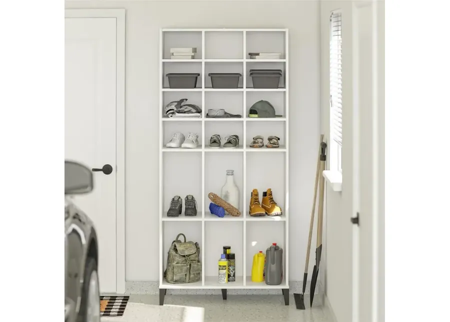 Flex White Athletic Shoe Storage Cabinet