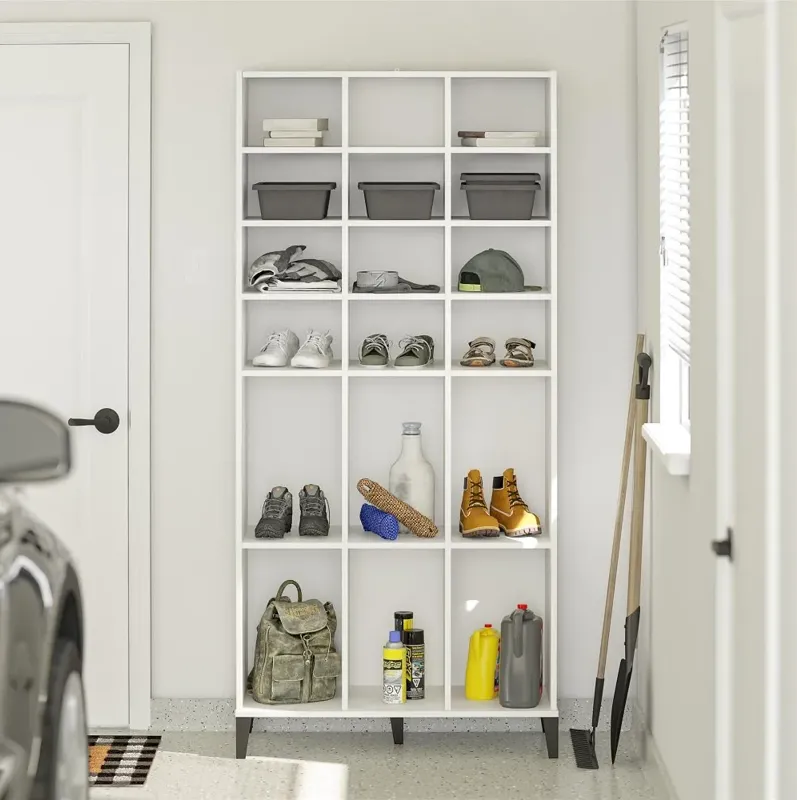 Flex White Athletic Shoe Storage Cabinet