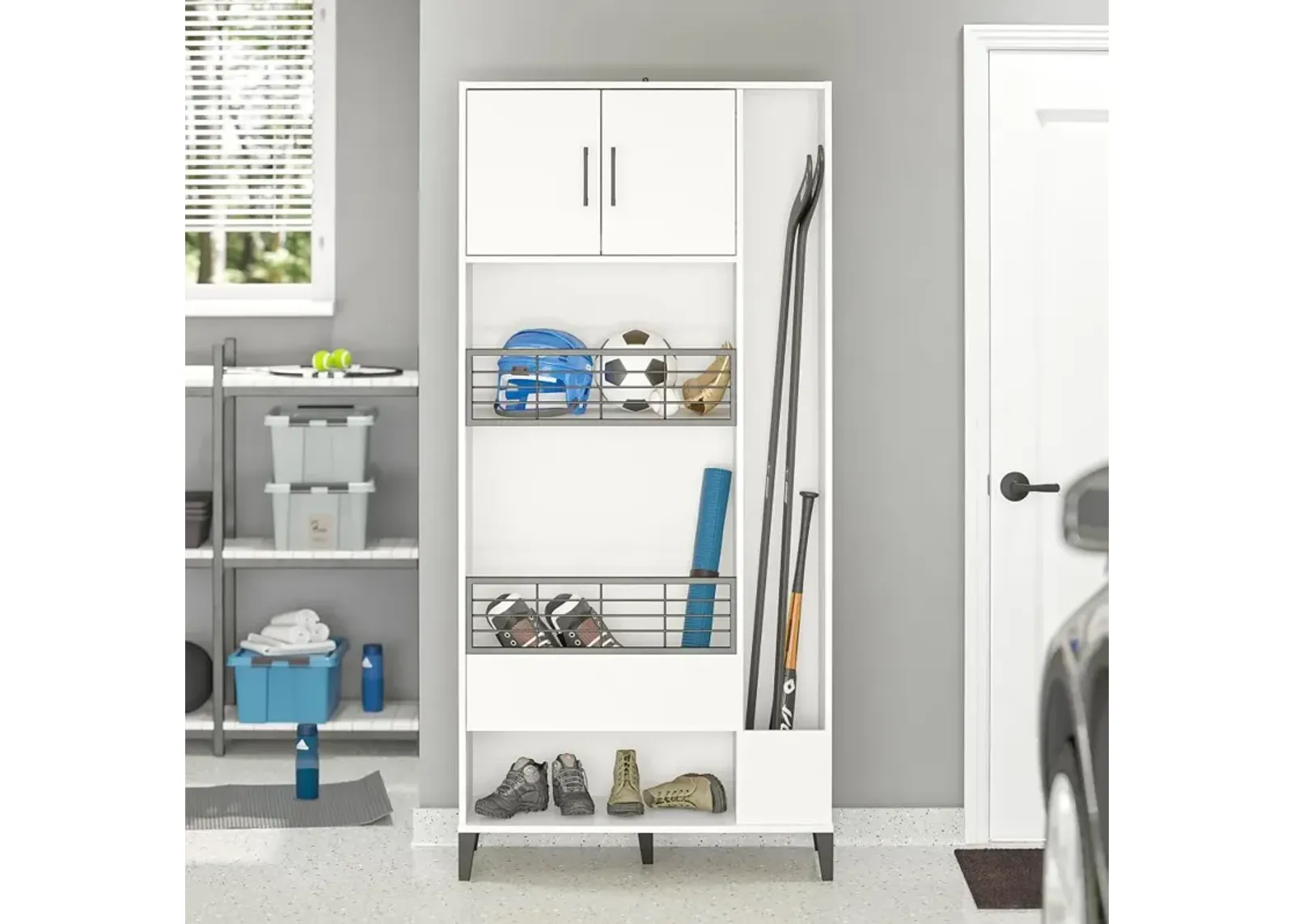 Flex White Sports Storage Cabinet