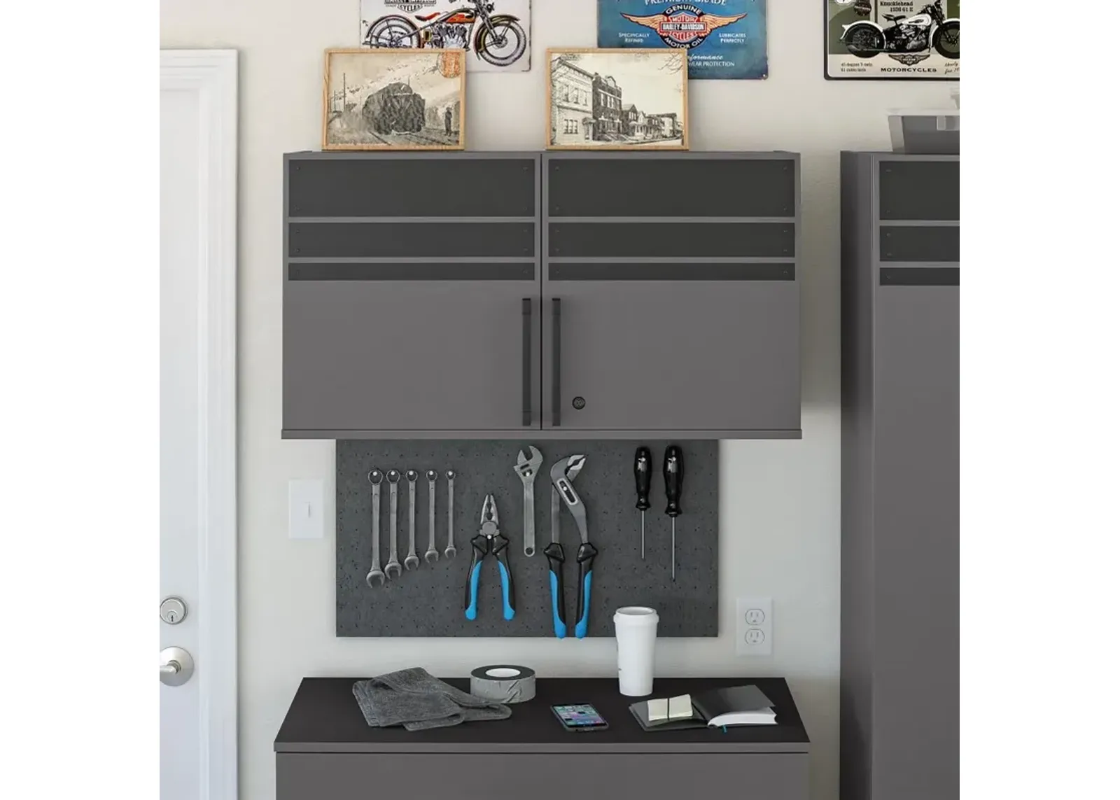 Shelby Graphite 2 Door Garage Wall Cabinet