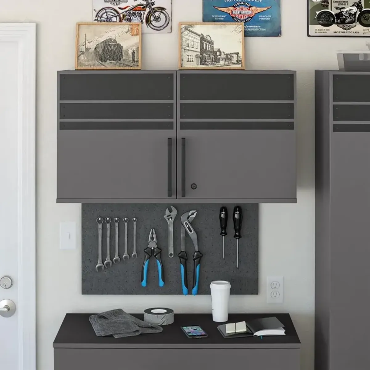 Shelby Graphite 2 Door Garage Wall Cabinet