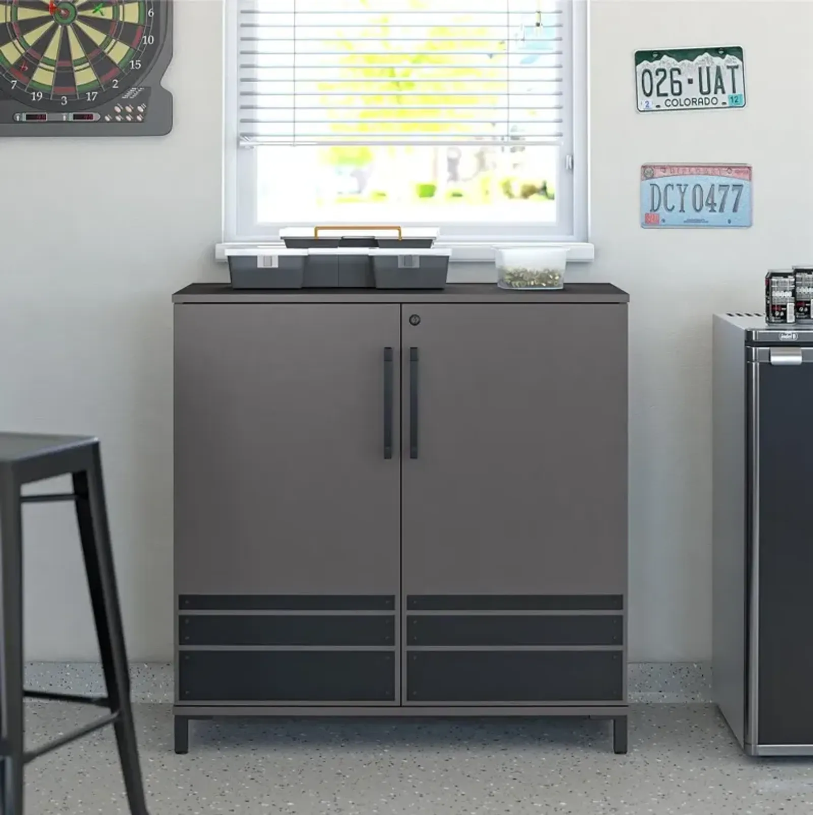 Shelby Graphite Garage Base 2-Door Cabinet