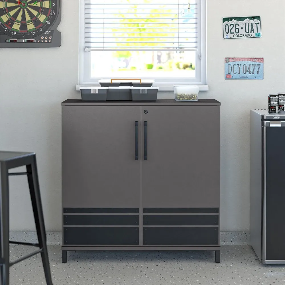 Shelby Graphite Garage Base 2-Door Cabinet