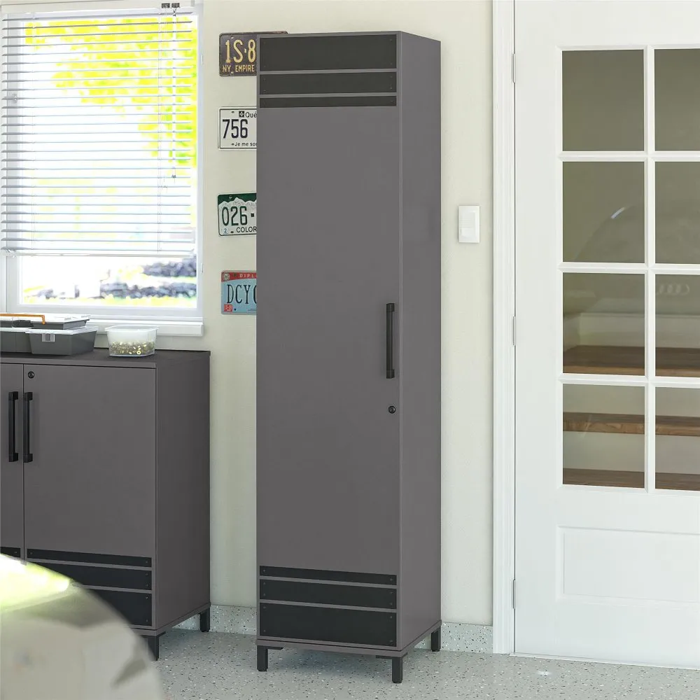 Shelby Graphite Tall 1-Door Garage Cabinet