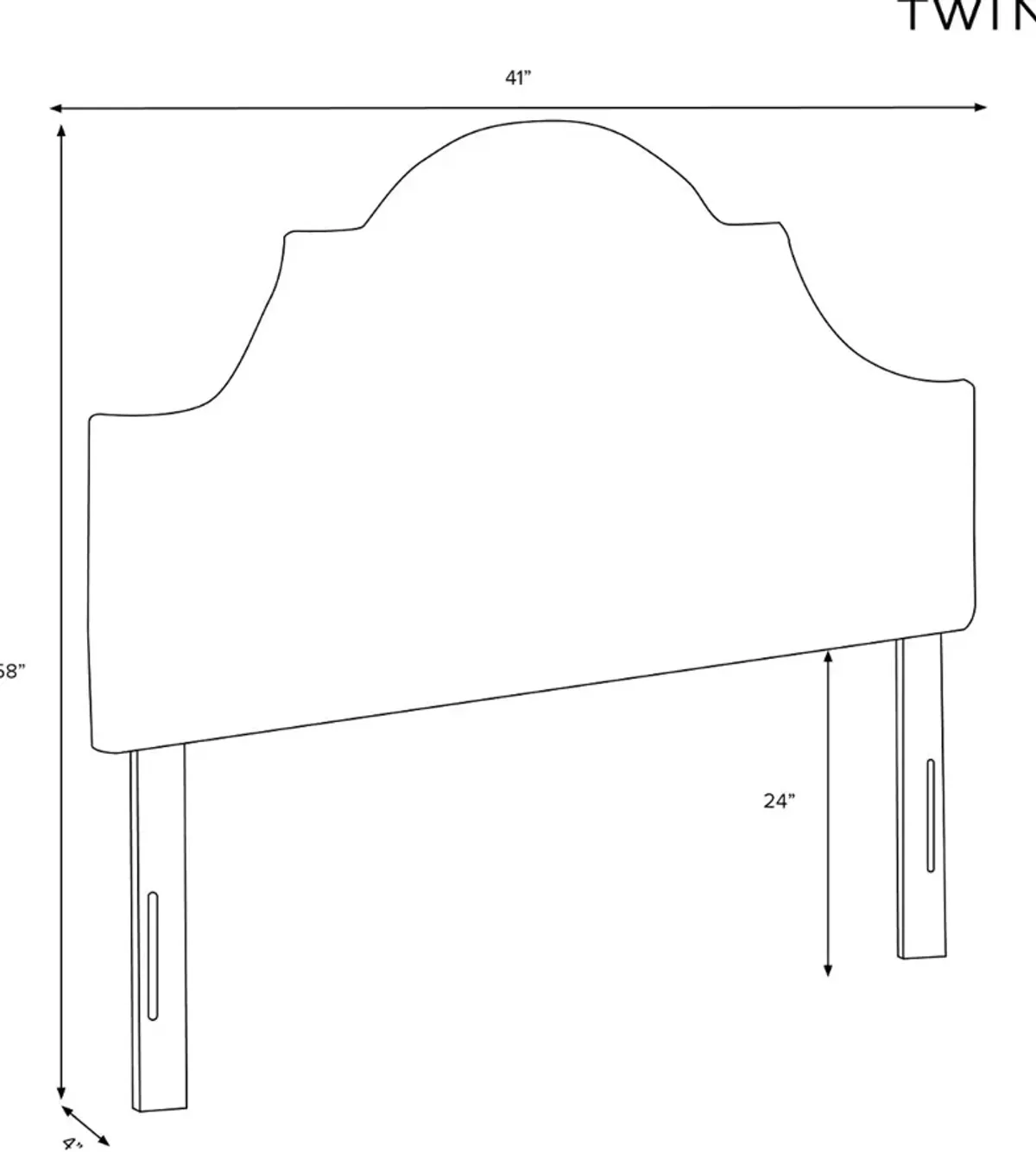 Jolie Velvet Berry Twin Headboard - Skyline Furniture