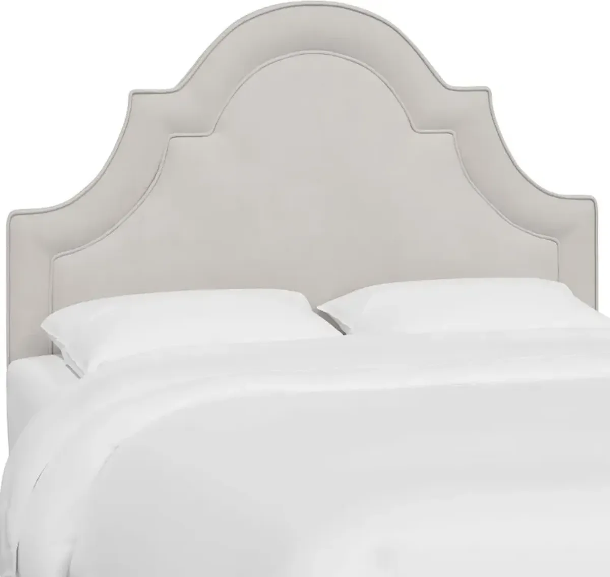 Jolie Velvet Light Gray Twin Headboard - Skyline Furniture