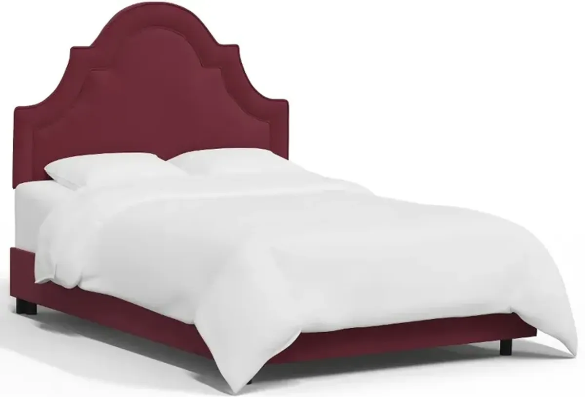 Jolie Velvet Berry Twin Bed - Skyline Furniture