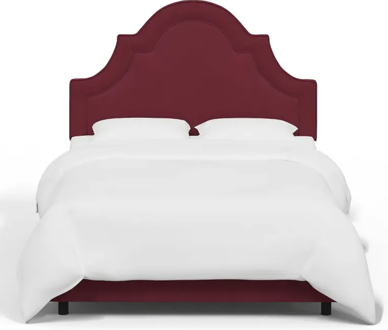 Jolie Velvet Berry Twin Bed - Skyline Furniture