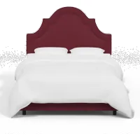 Jolie Velvet Berry Full Bed - Skyline Furniture