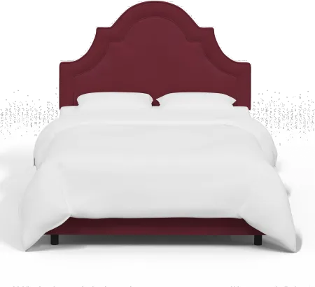 Jolie Velvet Berry Full Bed - Skyline Furniture