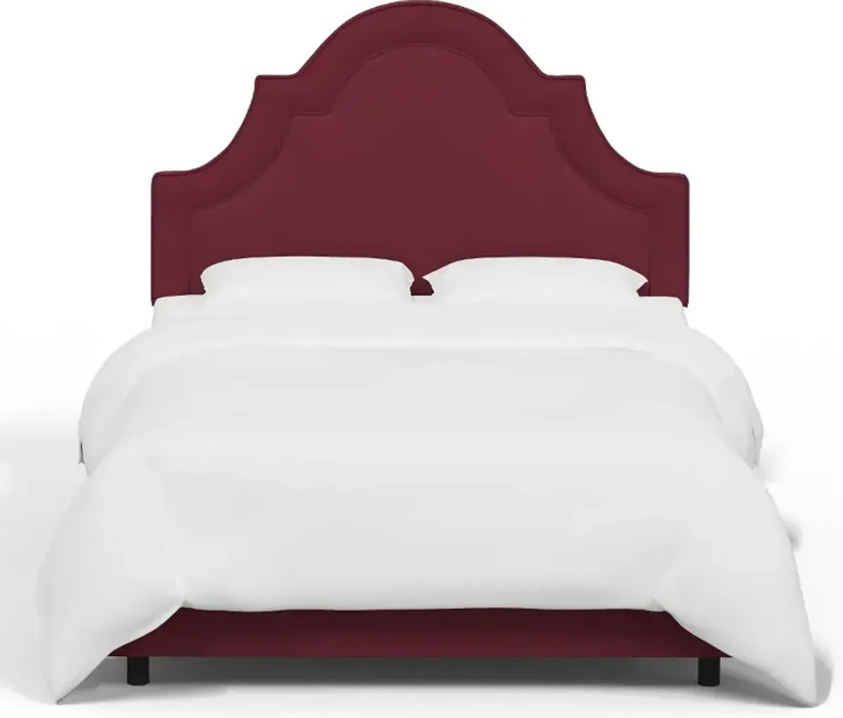 Jolie Velvet Berry Full Bed - Skyline Furniture