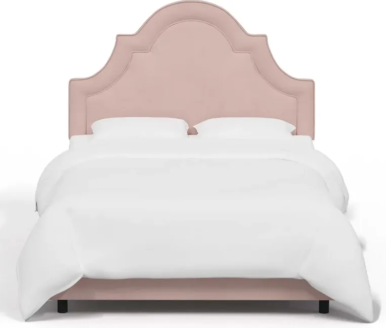 Jolie Velvet Blush Twin Bed - Skyline Furniture