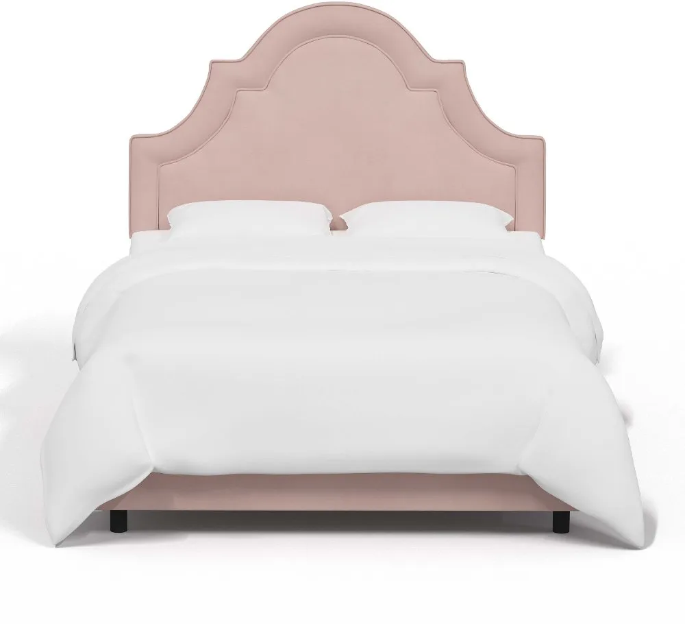 Jolie Velvet Blush Full Bed - Skyline Furniture