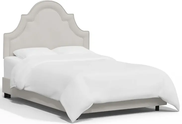 Jolie Velvet Light Gray Twin Bed - Skyline Furniture