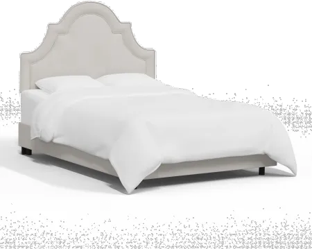 Jolie Velvet Light Gray Full Bed - Skyline Furniture