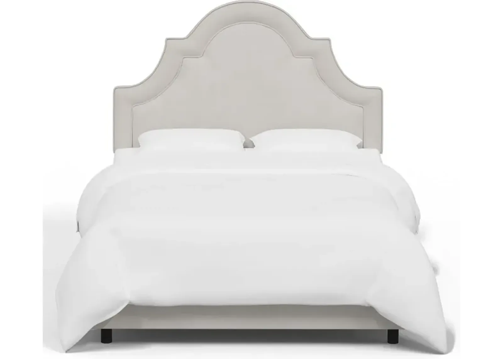 Jolie Velvet Light Gray Full Bed - Skyline Furniture