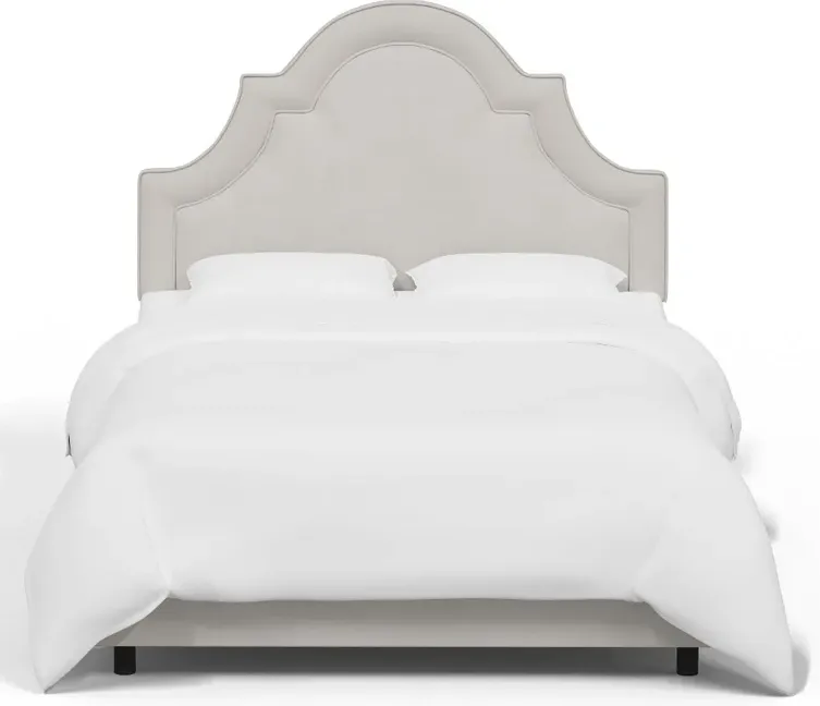 Jolie Velvet Light Gray Full Bed - Skyline Furniture