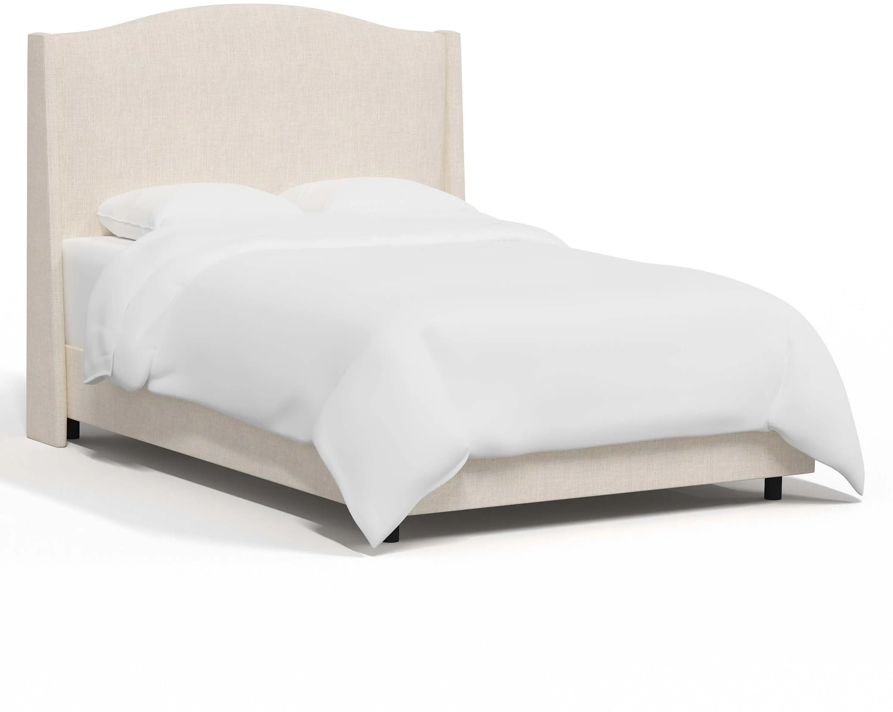 Blake Linen Talc Twin Wingback Bed - Skyline Furniture
